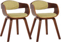 2-delige set Bezoekersstoelen - Conferentiestoelen - Stabiele Constructie Kleur walnoot/hellgroen Onderstel Kleur walnoot