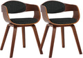 2-delige set Bezoekersstoelen - Conferentiestoelen - Stabiele Constructie Kleur walnoot/zwart Onderstel Kleur walnoot
