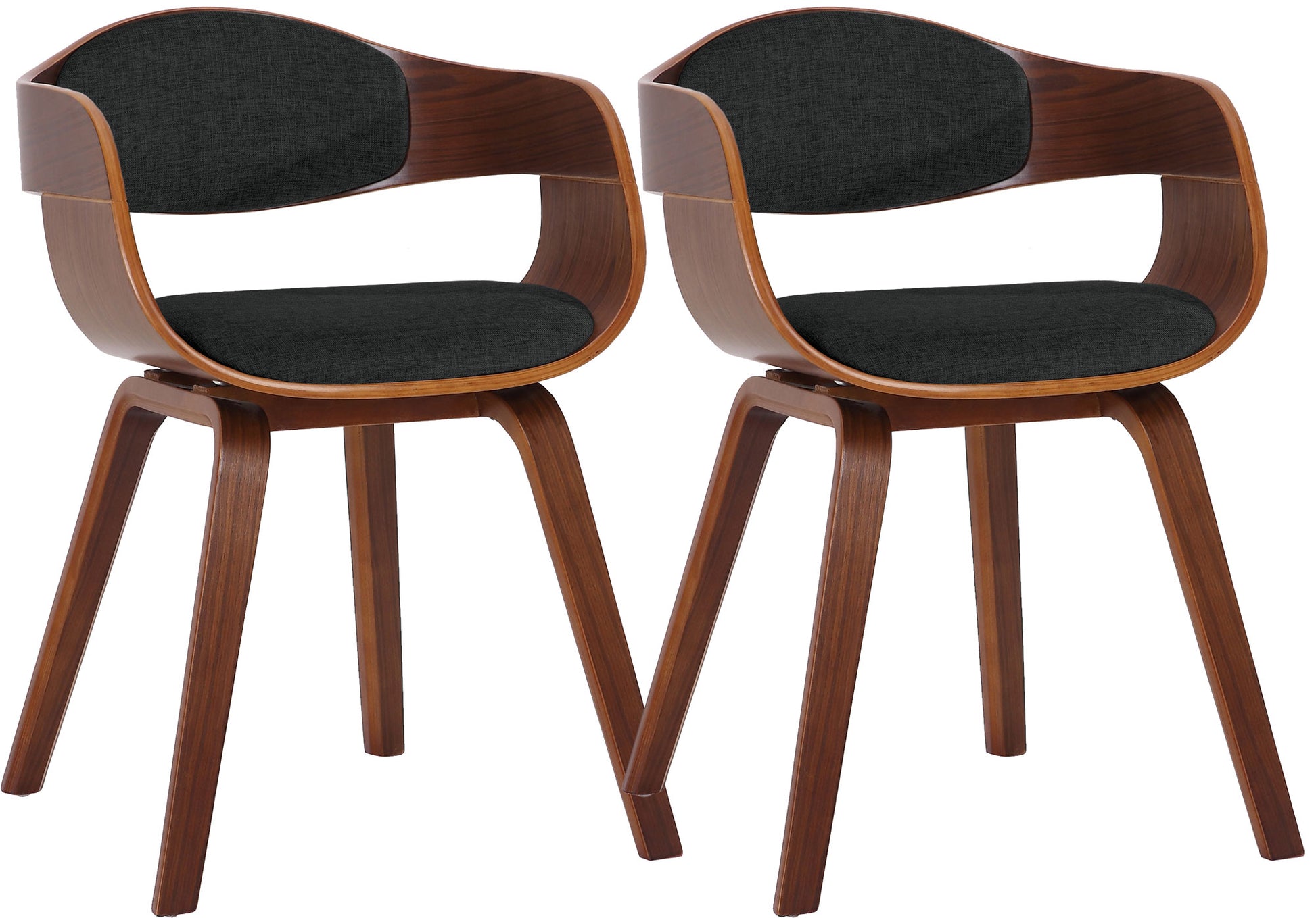 2-delige set Bezoekersstoelen - Conferentiestoelen - Stabiele Constructie Kleur walnoot/zwart Onderstel Kleur walnoot
