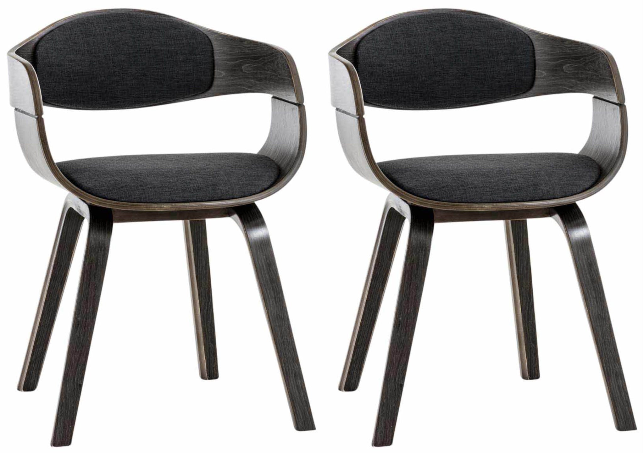 Set van 2 Eetkamerstoelen - Keukenstoelen - Hoog Comfort, Modern Design Kleur grijs/donkergrijs
