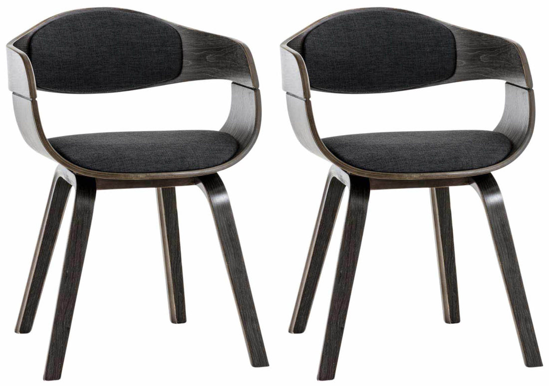 Set van 2 Eetkamerstoelen - Keukenstoelen - Hoog Comfort, Modern Design Kleur grijs/donkergrijs