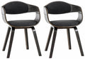 Set van 2 Eetkamerstoelen - Keukenstoelen - Hoog Comfort, Modern Design Kleur grijs/donkergrijs