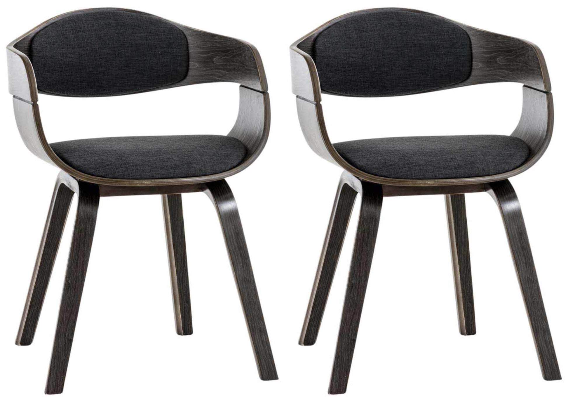 Set van 2 Eetkamerstoelen - Keukenstoelen - Hoog Comfort, Modern Design Kleur grijs/donkergrijs