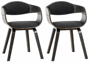Set van 2 Eetkamerstoelen - Keukenstoelen - Hoog Comfort, Modern Design Kleur grijs/donkergrijs