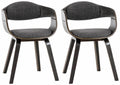 2-delige set Bezoekersstoelen - Conferentiestoelen - Stabiele Constructie Kleur grijs/lichtgrijs Onderstel Kleur grijs