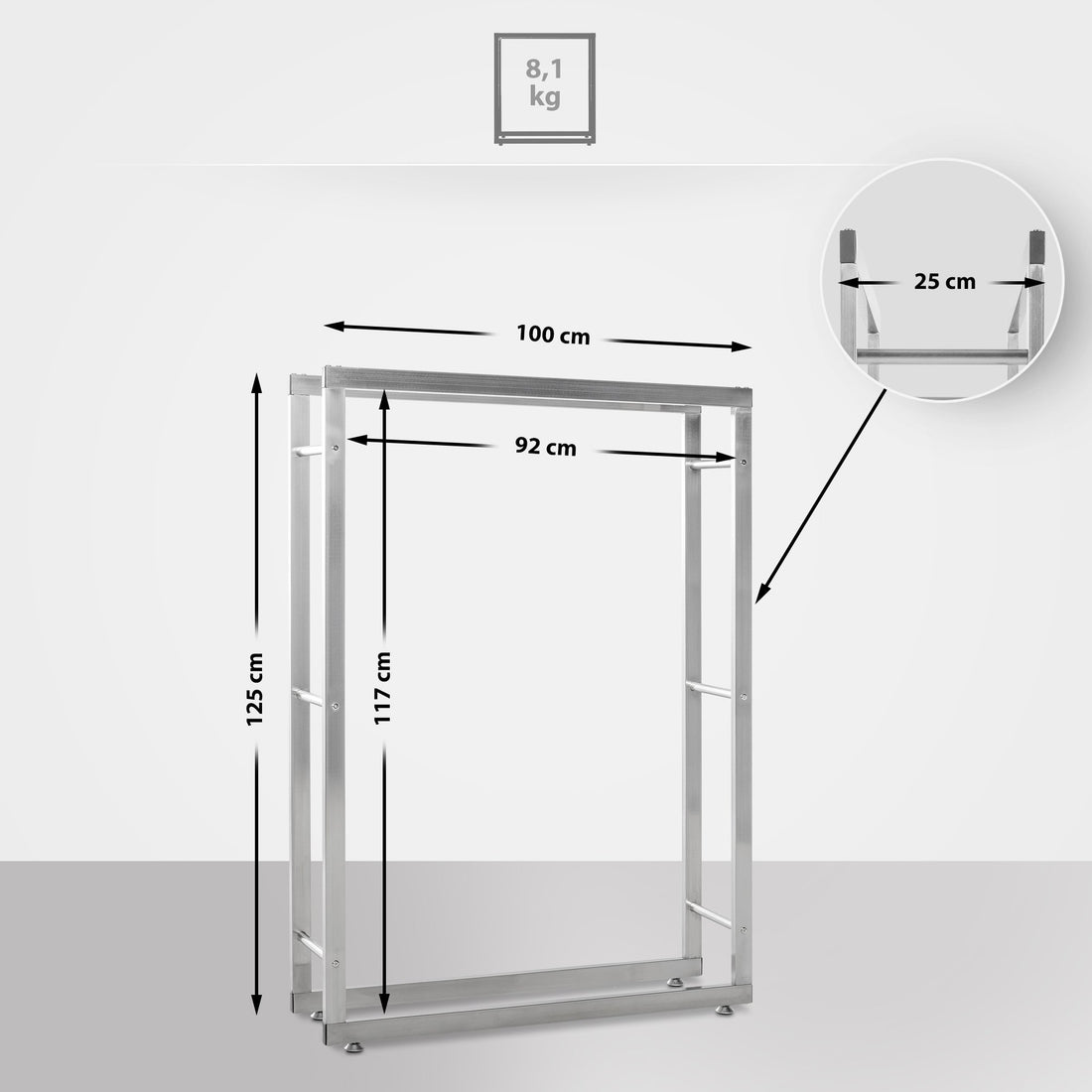 Roestvrijstalen Houtopslag - Haardhout Rek - Moderne Duurzaamheid Kleur roestvrij staal