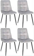 4-delige Set Eetkamerstoelen - Keukenstoelen - Comfortabele Bekleding Kleur grijs