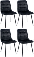4-delige Set Eetkamerstoelen - Keukenstoelen - Comfortabele Bekleding Kleur zwart