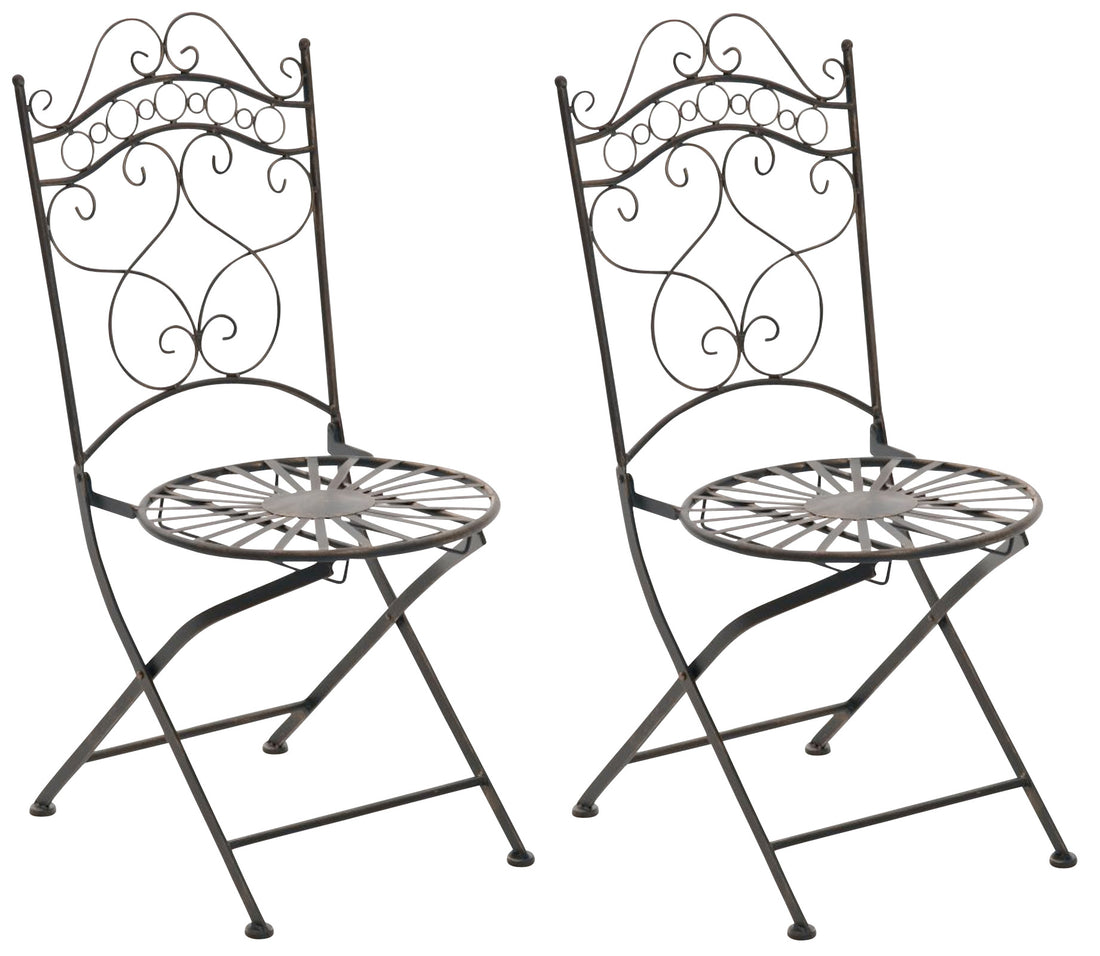 Set van 2 Nostalgische Klapstoelen - Retro Stijl - Uiterst Stabiel Design Kleur brons