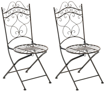 Set van 2 Nostalgische Klapstoelen - Retro Stijl - Uiterst Stabiel Design Kleur brons