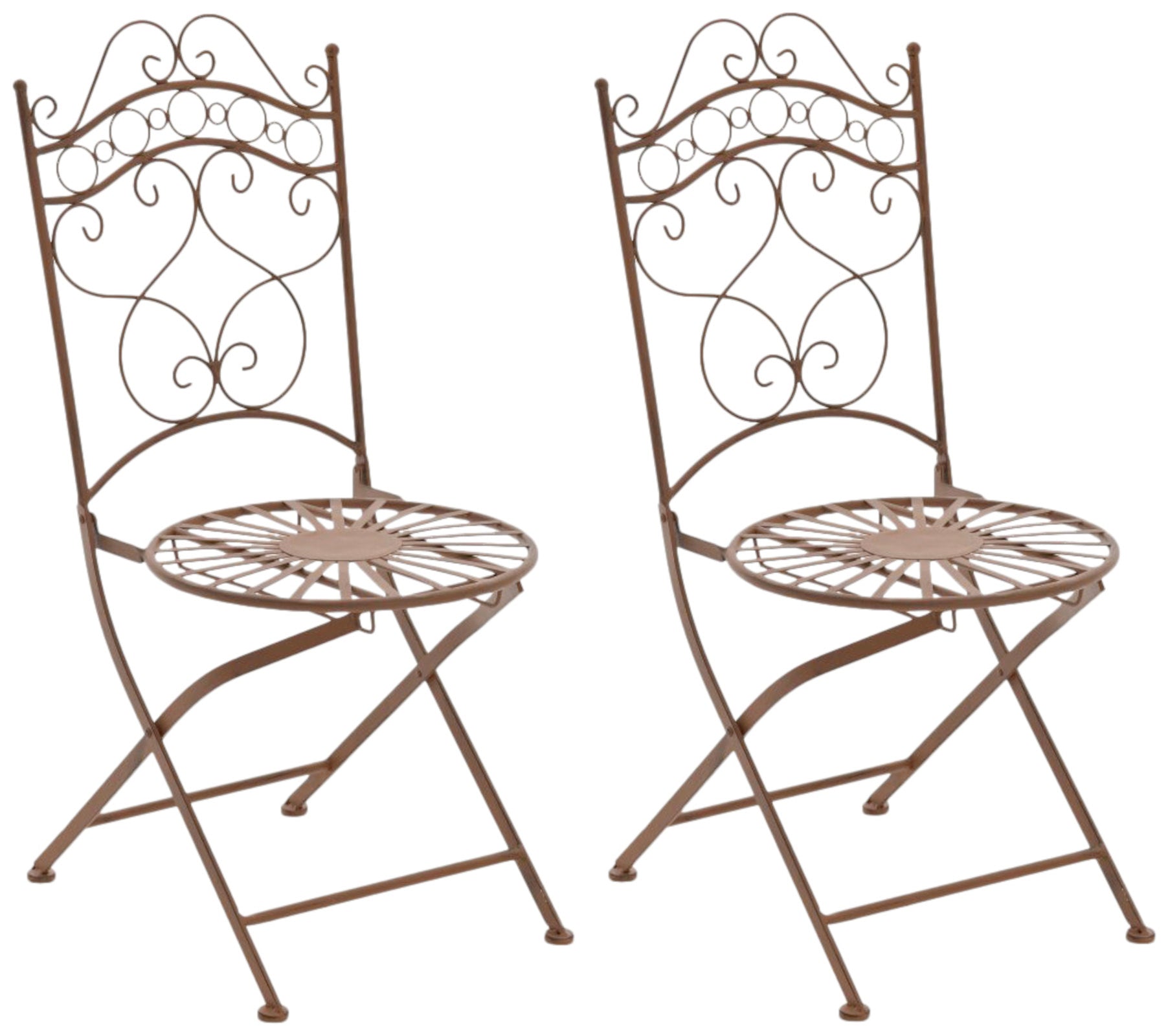 2-delige Set Retro Tuinstoelen - Nostalgische Stoelen - Handgemaakte Antieke Patina Kleur antiek bruin