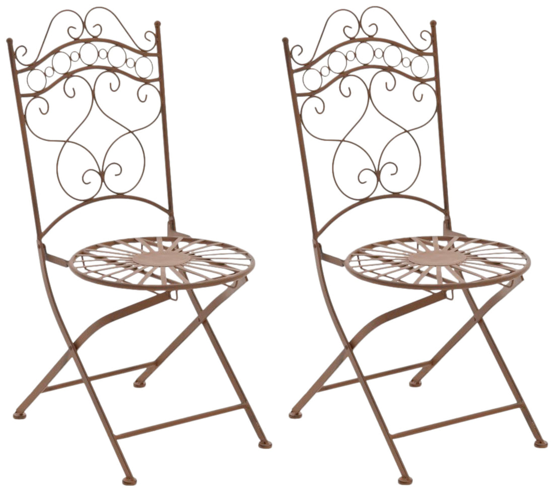 2-delige Set Retro Tuinstoelen - Nostalgische Stoelen - Handgemaakte Antieke Patina Kleur antiek bruin