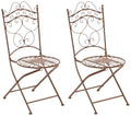 2-delige Set Retro Tuinstoelen - Nostalgische Stoelen - Handgemaakte Antieke Patina Kleur antiek bruin
