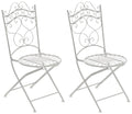 2-delige Set Retro Tuinstoelen - Nostalgische Stoelen - Handgemaakte Antieke Patina Kleur antiek wit