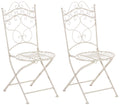 2-delige set Inklapbare Stoelen - Nostalgische Stijl - Handgemaakte Details Kleur antiek-crème