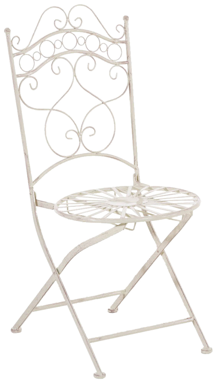 2-delige set Inklapbare Stoelen - Nostalgische Stijl - Handgemaakte Details Kleur antiek-crème