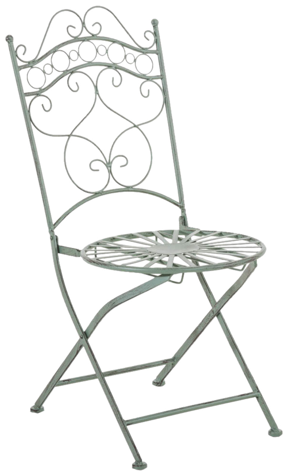 2-delige set Klapstoelen - Vouwstoelen - Nostalgisch Design, Antieke Patina, Handgemaakt Kleur antiek-groen