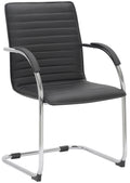 Bezoekersstoel Kunstleer – Vergaderstoel – Comfort & Tijdloos Design voor Diverse Interieurs Kleur zwart