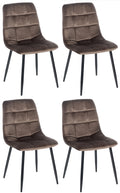 4-delige Set Eetkamerstoelen - Keukenstoelen - Comfortabele Bekleding Kleur bruin