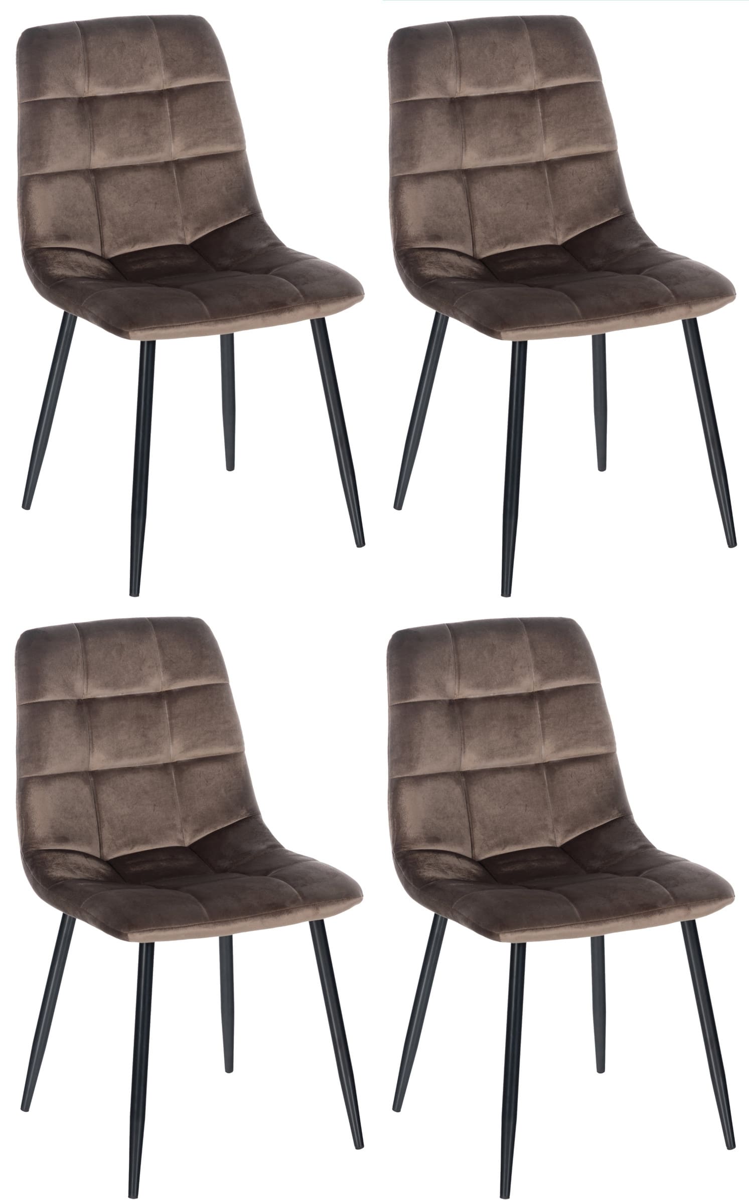 4-delige Set Eetkamerstoelen - Keukenstoelen - Comfortabele Bekleding Kleur bruin