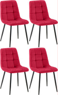 Set van 4 Eetkamerstoelen - Keukenstoelen - Langdurig Zitcomfort Kleur rood