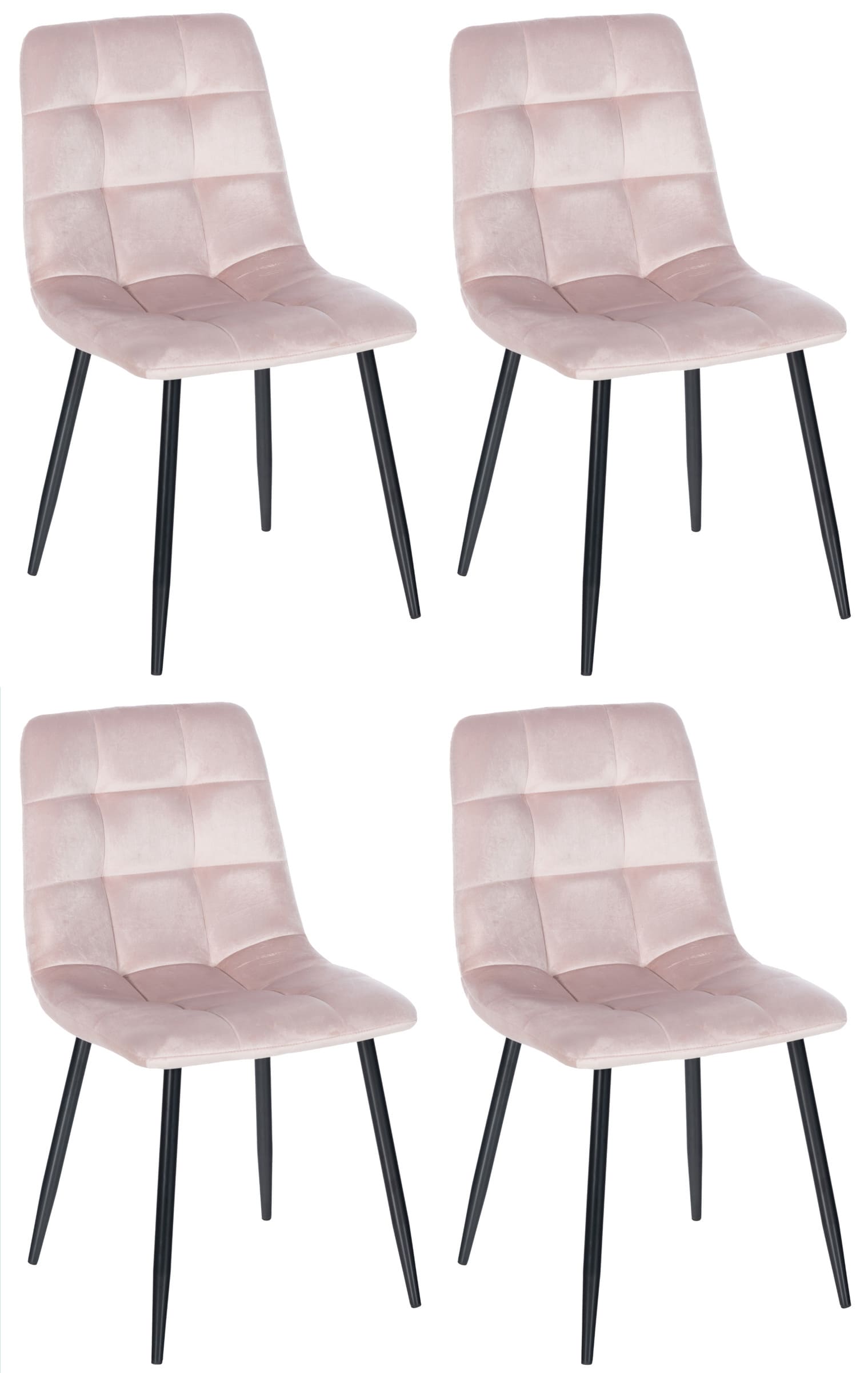 4-delige Set Eetkamerstoelen - Keukenstoelen - Comfortabele Bekleding Kleur roze