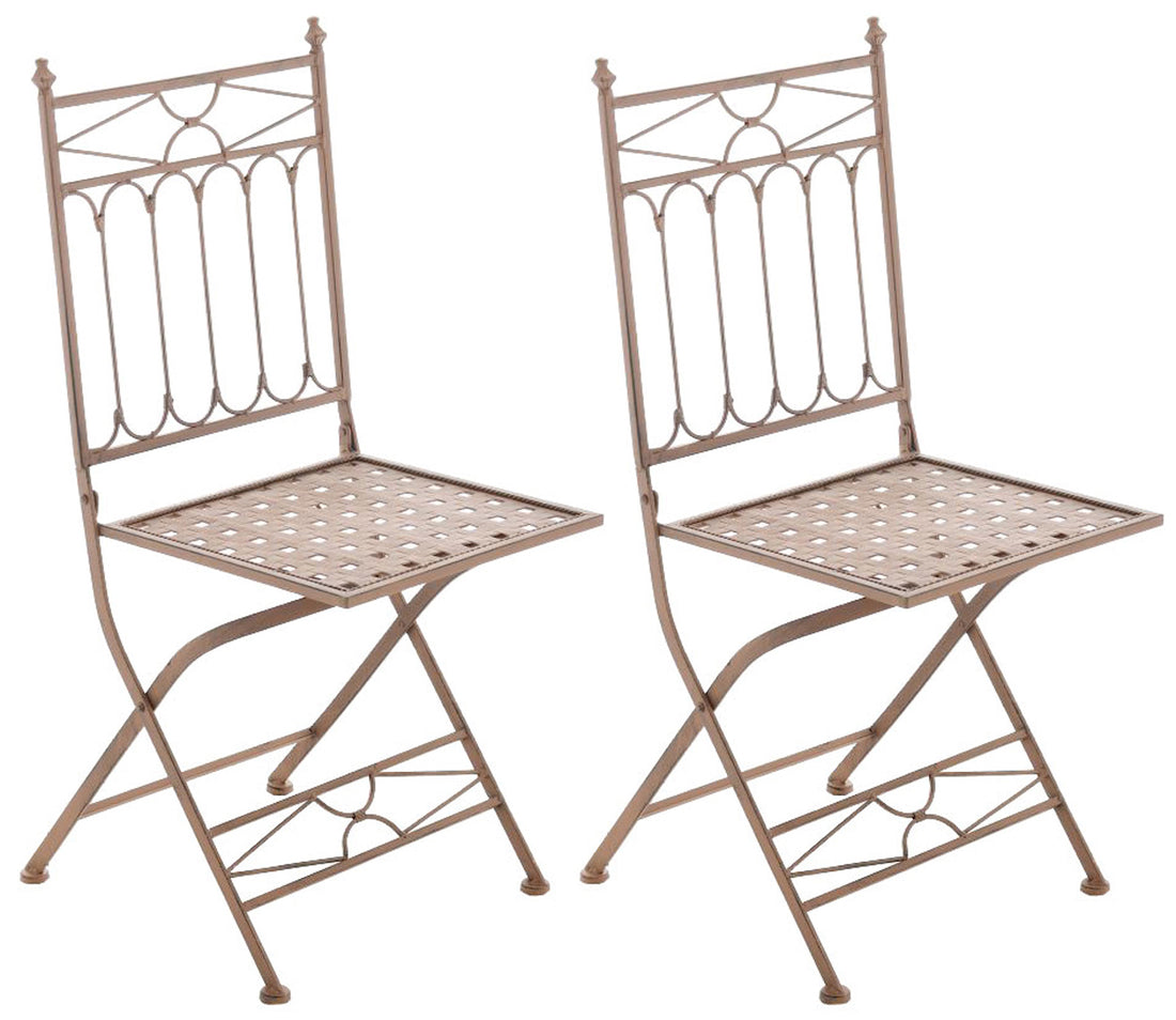 2-delige set Klapstoelen - Vouwstoelen - Nostalgisch Design, elegante blikvanger in de tuin Kleur antiek bruin