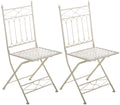 2-delige set Klapstoelen - Vouwstoelen - Nostalgisch Design, elegante blikvanger in de tuin Kleur antiek-creme