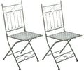 2-delige set Klapstoelen - Vouwstoelen - Nostalgisch Design, elegante blikvanger in de tuin Kleur antiek-groen
