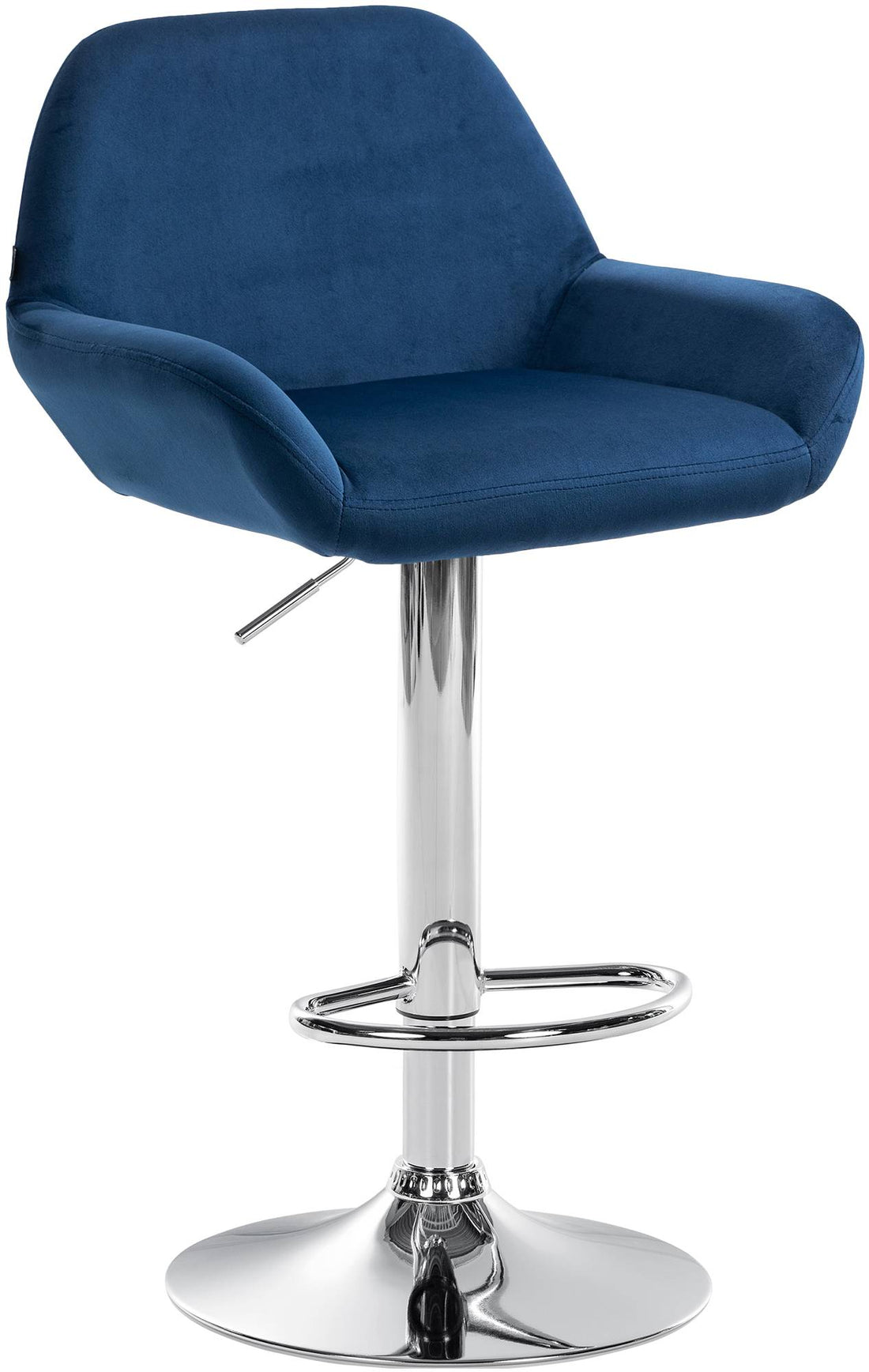 Moderne Fluwelen Barkruk - Velvet Kruk - Hoge Zithoogte & 360° Draaibaar Kleur donkergrijs Onderstel Kleur chroom