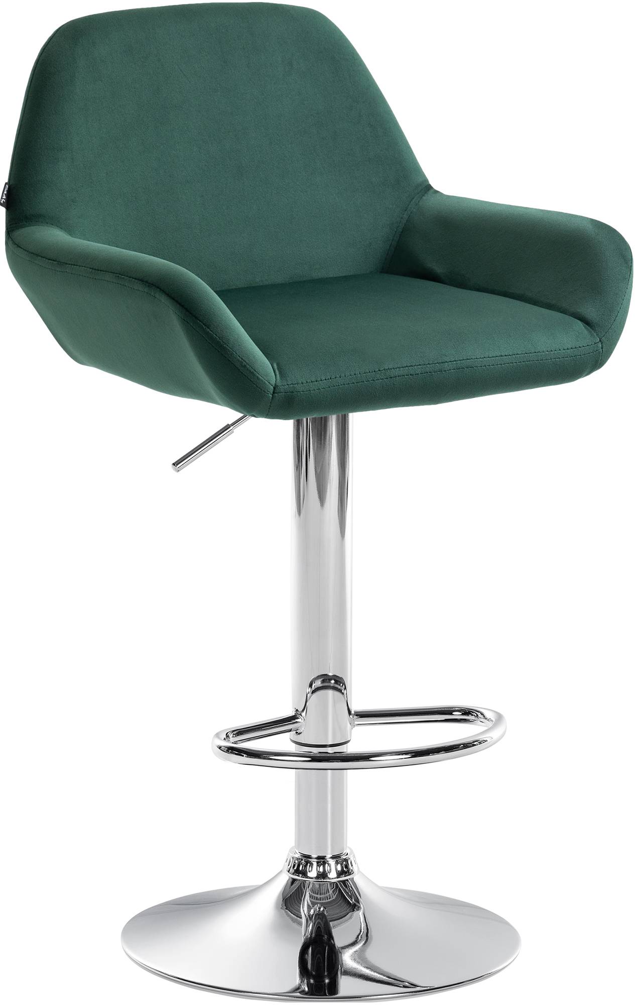 Moderne Fluwelen Barkruk - Velvet Kruk - Hoge Zithoogte & 360° Draaibaar Kleur donkergroen Onderstel Kleur chroom