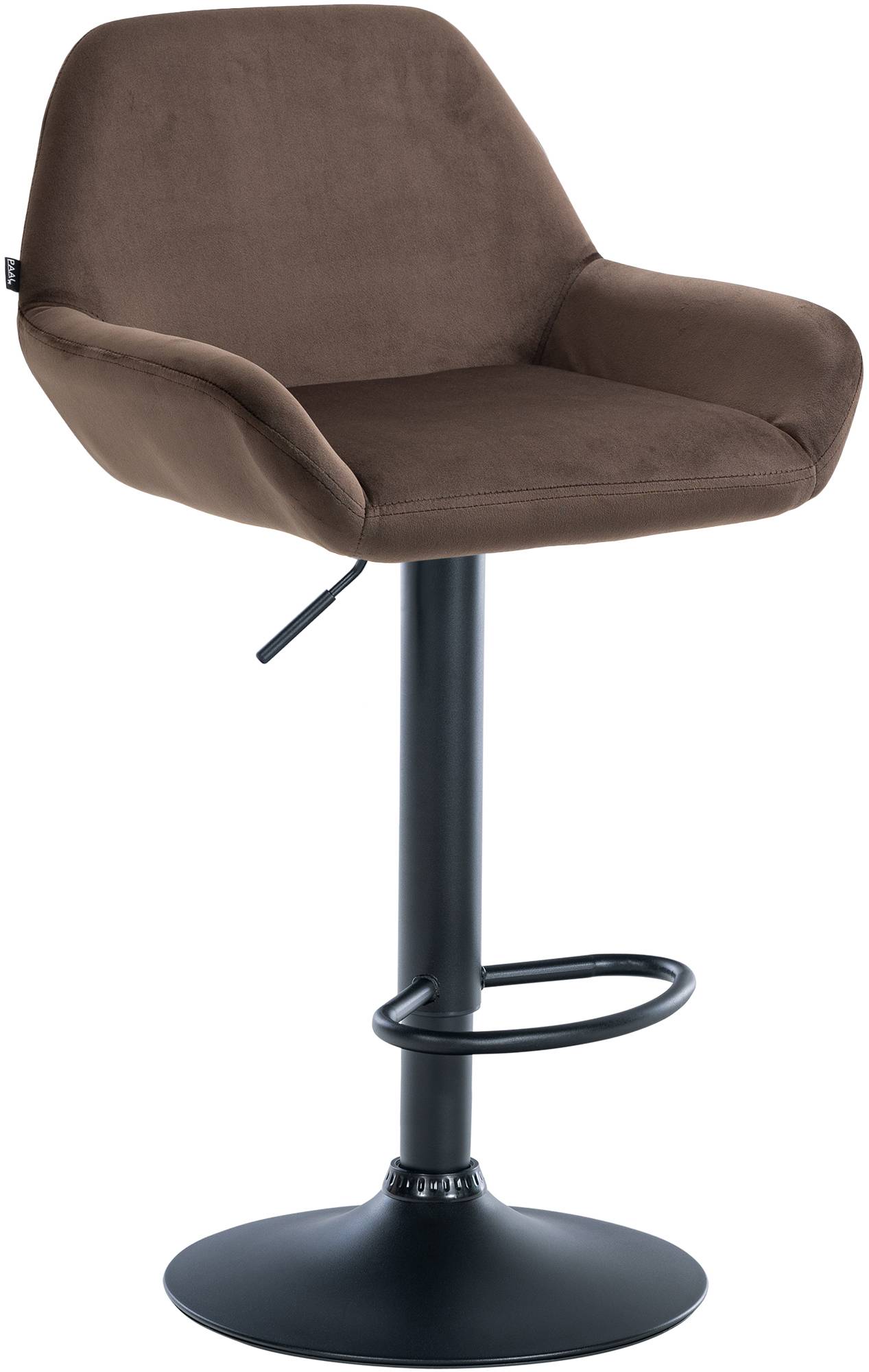 Moderne Fluwelen Barkruk - Velvet Kruk - Hoge Zithoogte & 360° Draaibaar Kleur bruin Onderstel Kleur zwart