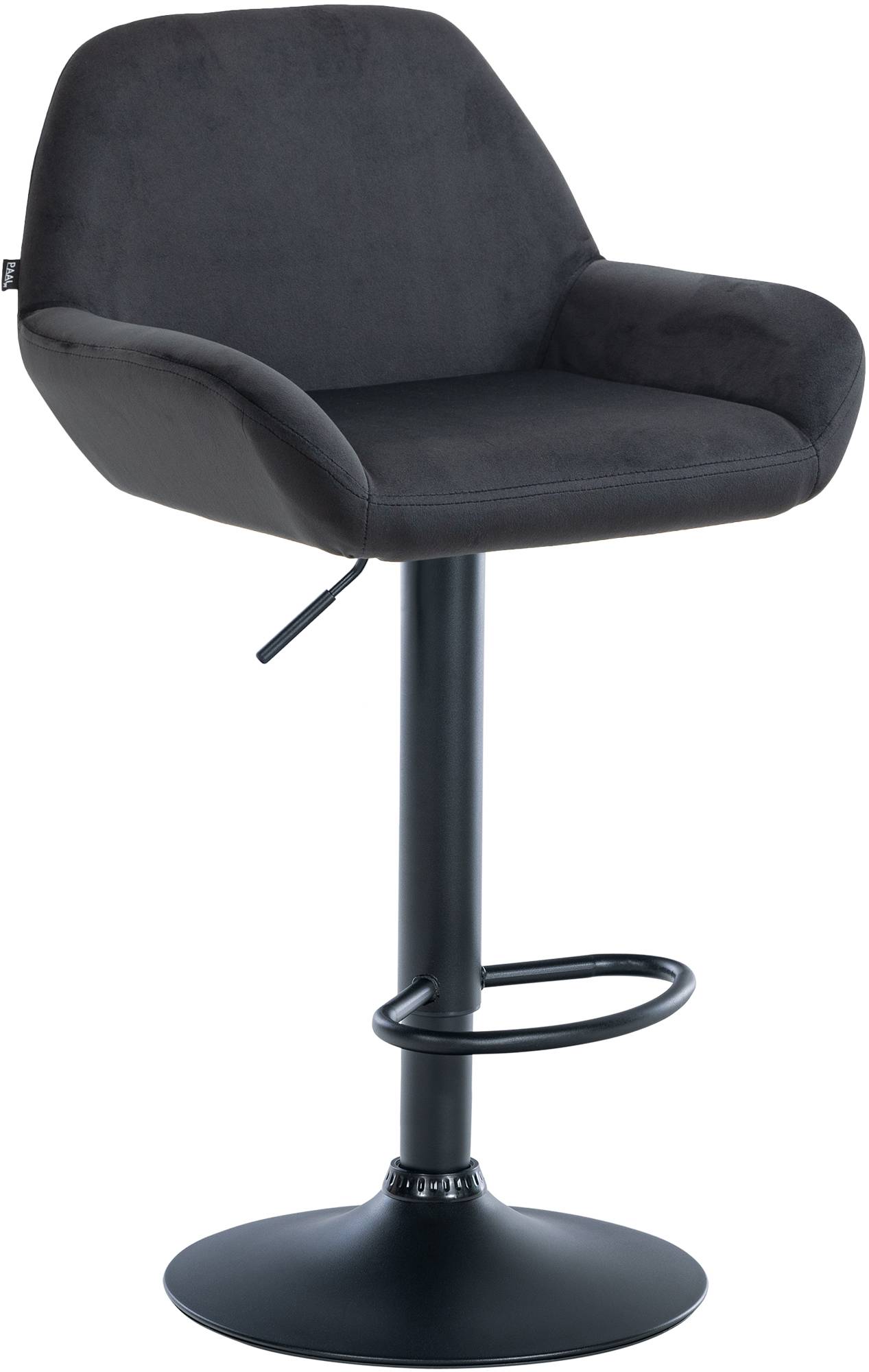 Moderne Fluwelen Barkruk - Velvet Kruk - Hoge Zithoogte & 360° Draaibaar Kleur zwart Onderstel Kleur zwart