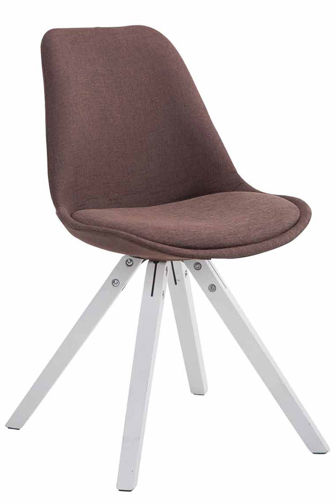 Set van 4 Stoffen Eetkamerstoelen - Luxe Zithoogte - Houten Onderstel Kleur bruin