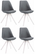 4 Stijlvolle Eetkamerstoelen - Keukenstoelen - Optimaal Comfort Kleur donkergrijs