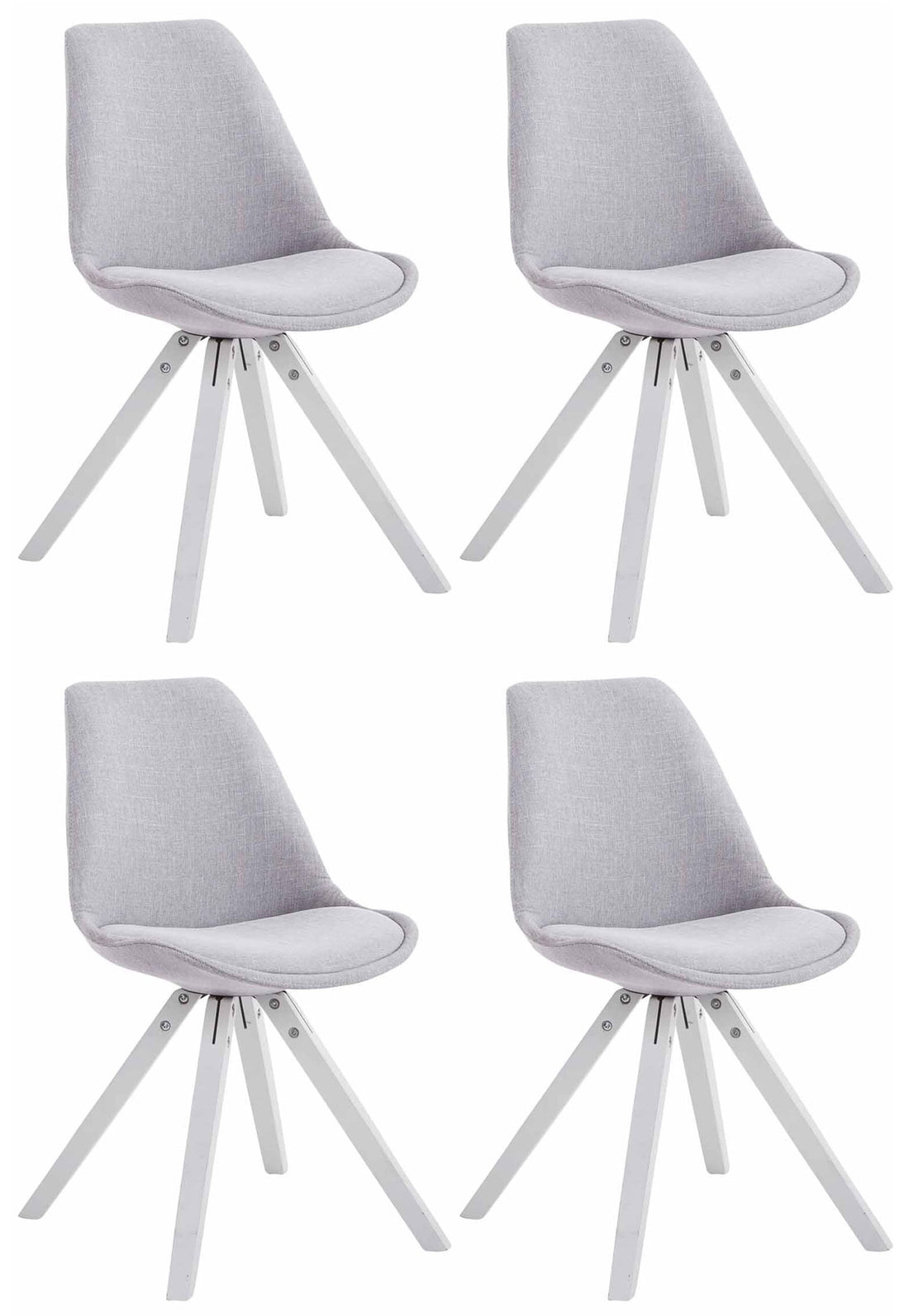 Set van 4 Eetkamerstoelen - Comfortstoelen - Uitstekend Zitcomfort Kleur grijs