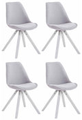 Set van 4 Eetkamerstoelen - Comfortstoelen - Uitstekend Zitcomfort Kleur grijs