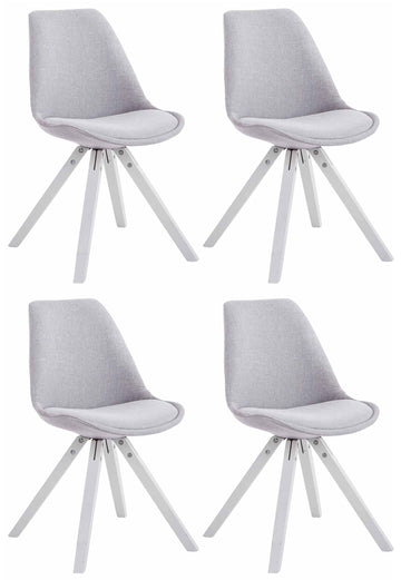 Set van 4 Eetkamerstoelen - Comfortstoelen - Uitstekend Zitcomfort Kleur grijs