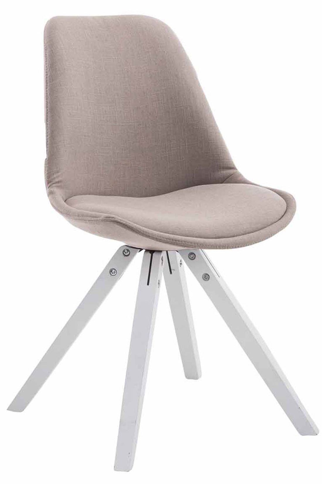 Eetkamerstoelen Set van 4 - Keukenstoelen - Uitstekend Zitcomfort, Hout & Polyester Stof Design Kleur taupe