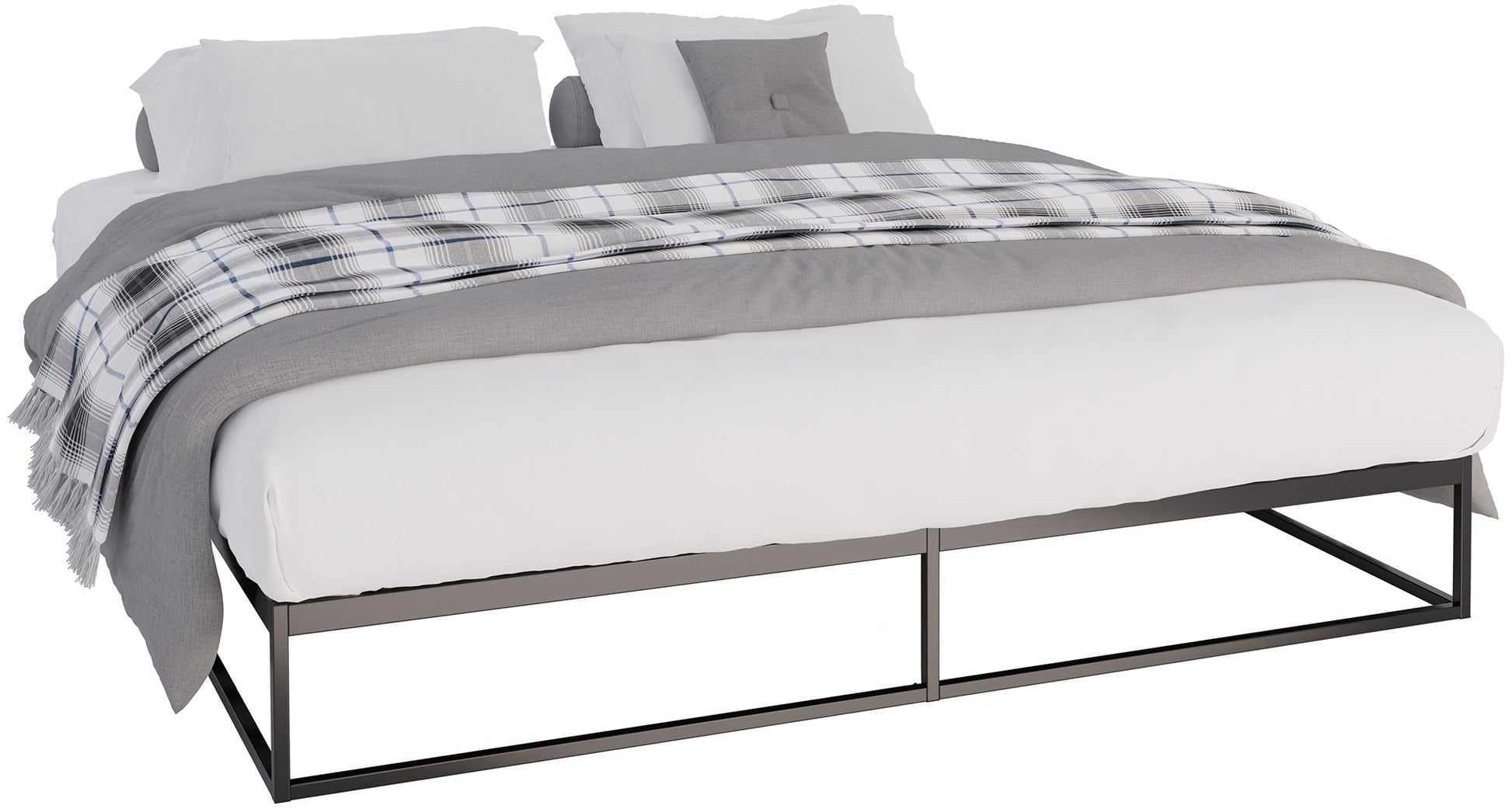 Metalen Bedframe, Luchtig Ontwerp, Extra Opbergruimte - Verschillende Maten Beschikbaar Kleur zwart Maat