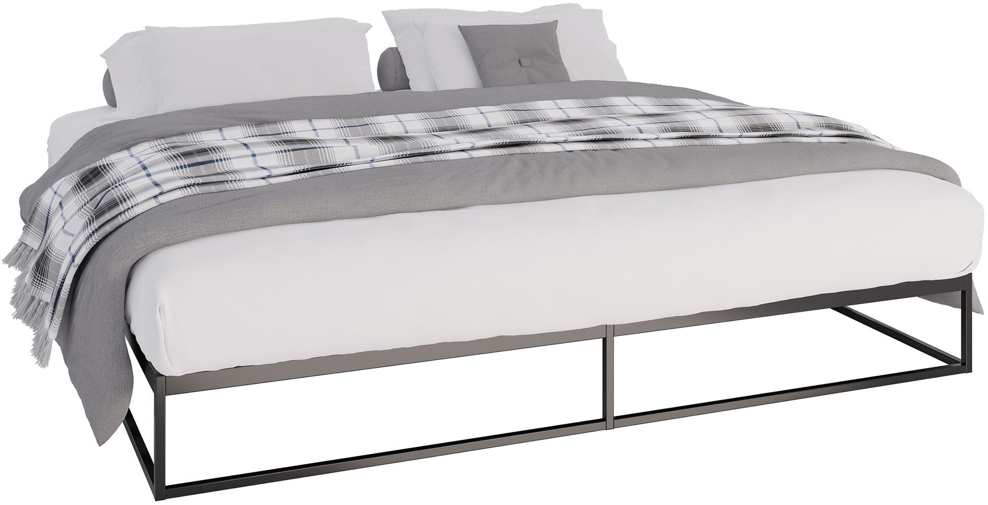 Metalen Bedframe, Luchtig Ontwerp, Extra Opbergruimte - Verschillende Maten Beschikbaar Kleur zwart Maat