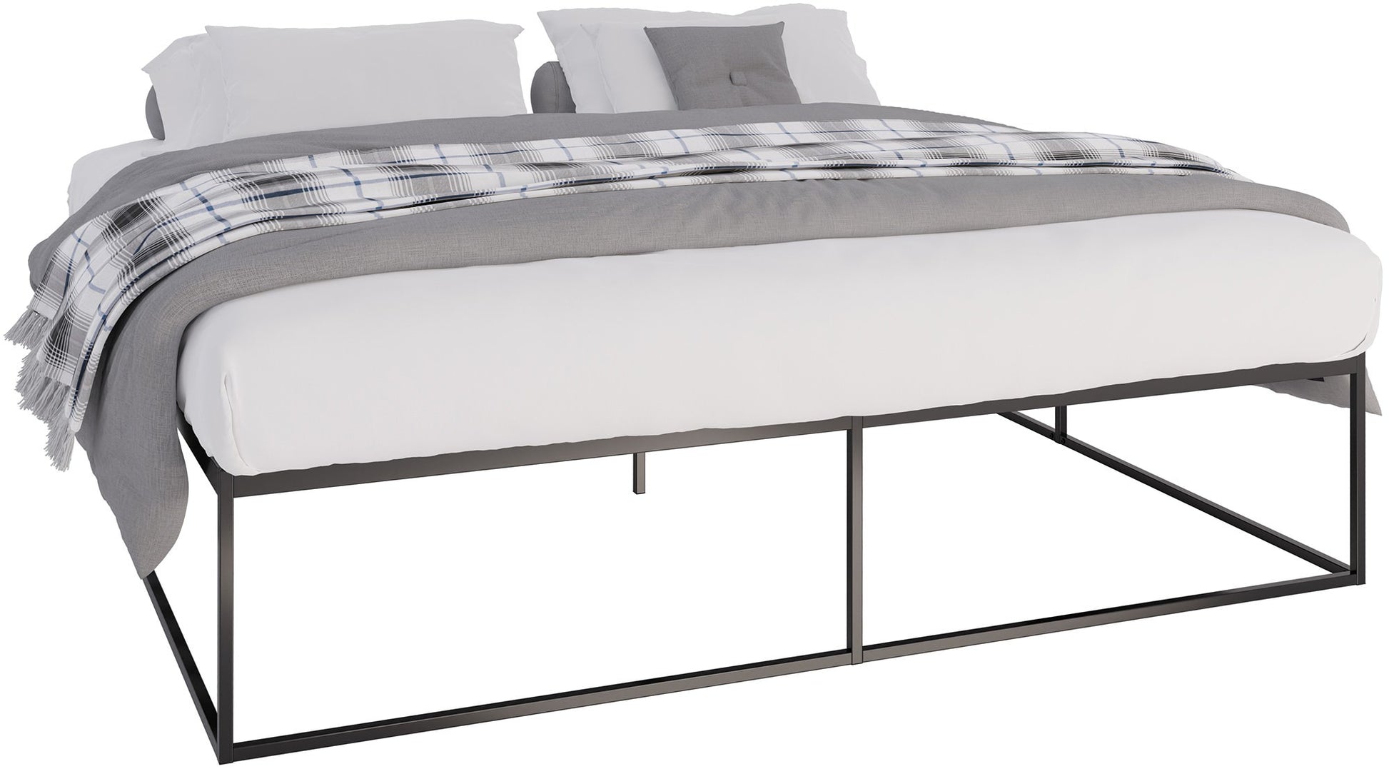 Metalen Bedframe, Luchtig Ontwerp, Extra Opbergruimte - Verschillende Maten Beschikbaar Kleur zwart Maat
