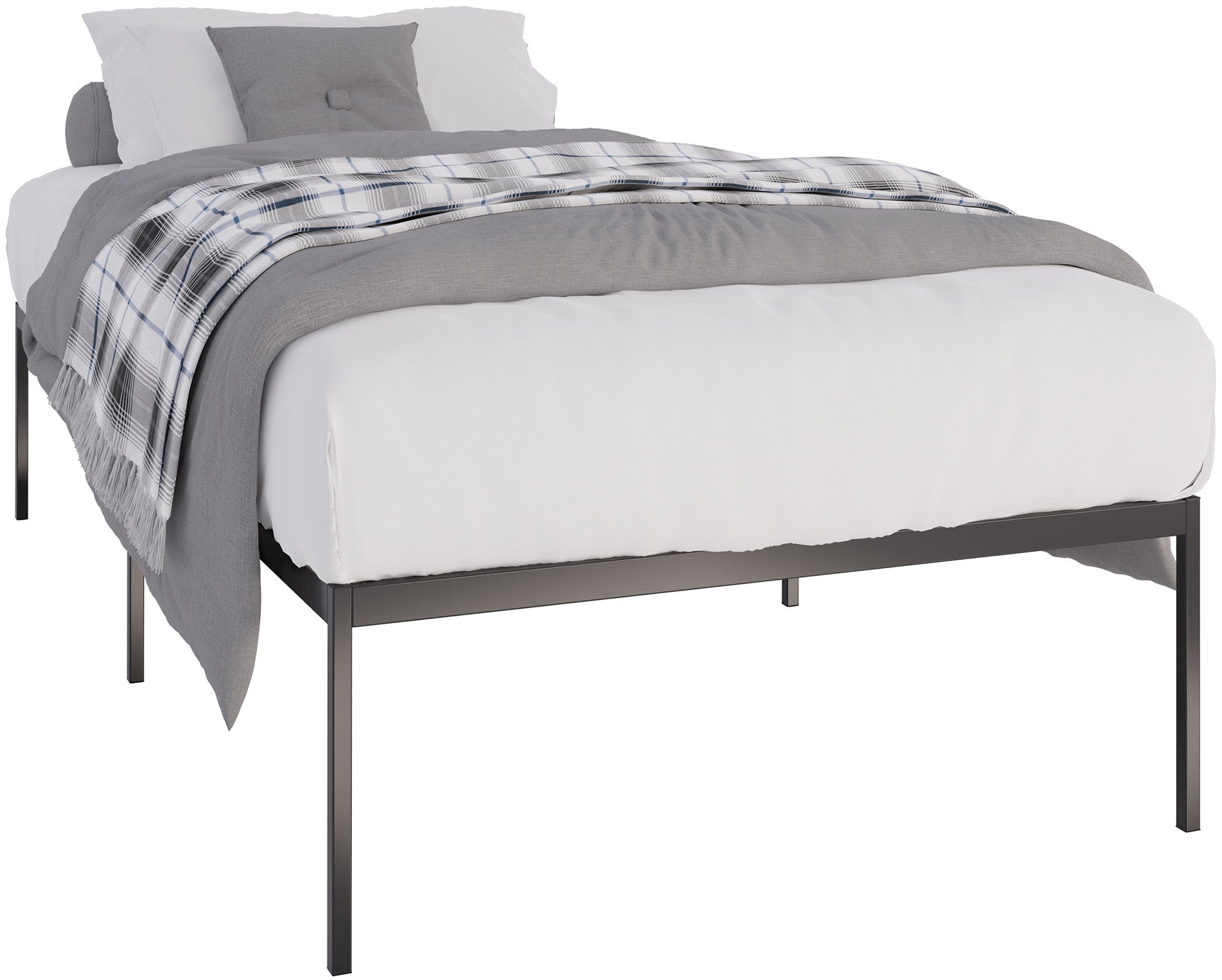 Zwart Metalen Bed - Stalen Frame - Robuust en Betrouwbaar, Ruimte voor Opberging Kleur zwart
