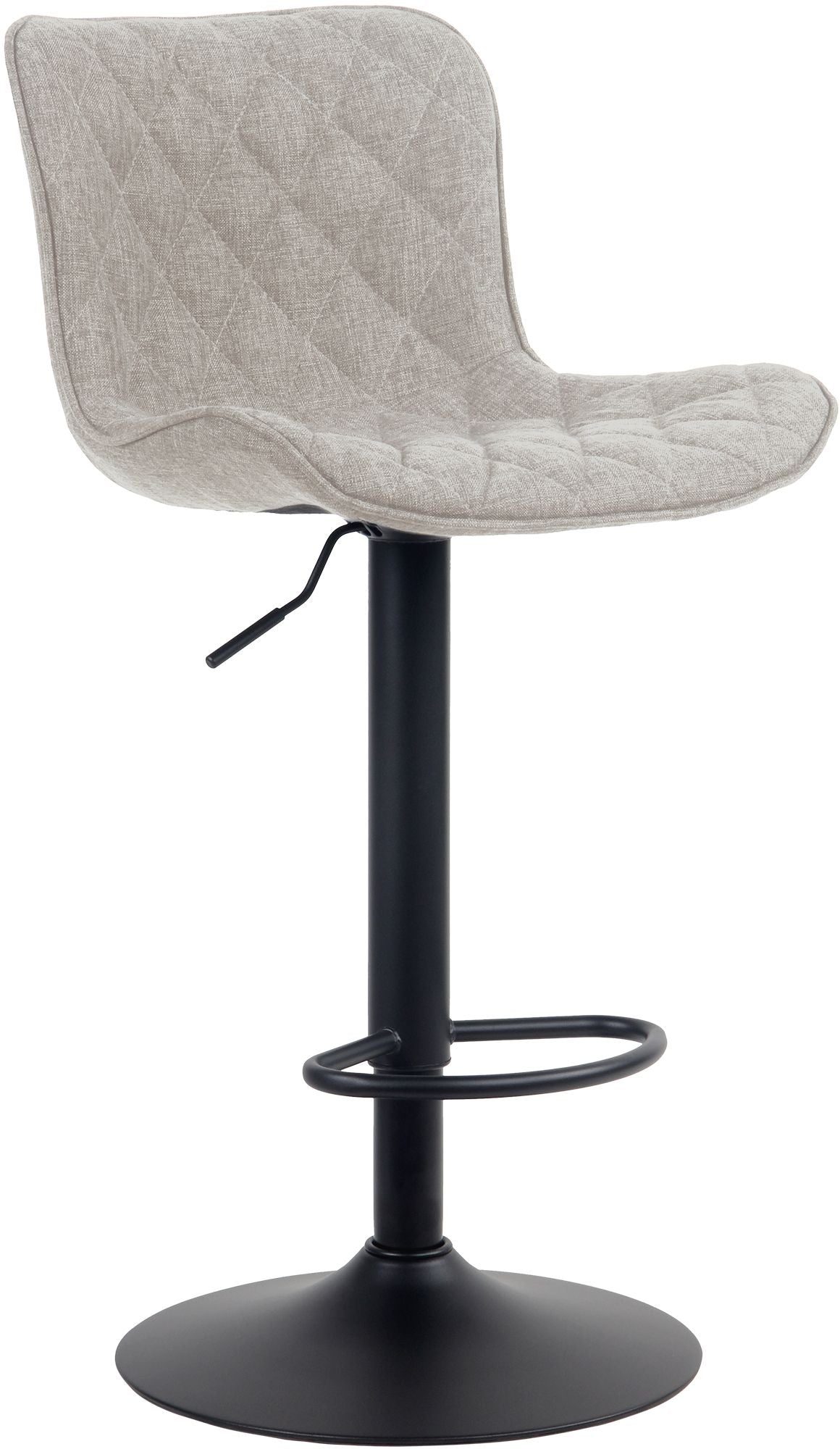 Barkruk met hoge rugleuning - Exclusieve Zitstoel - Verstelbaar & 360° draaibaar Kleur taupe Materiaal Stof