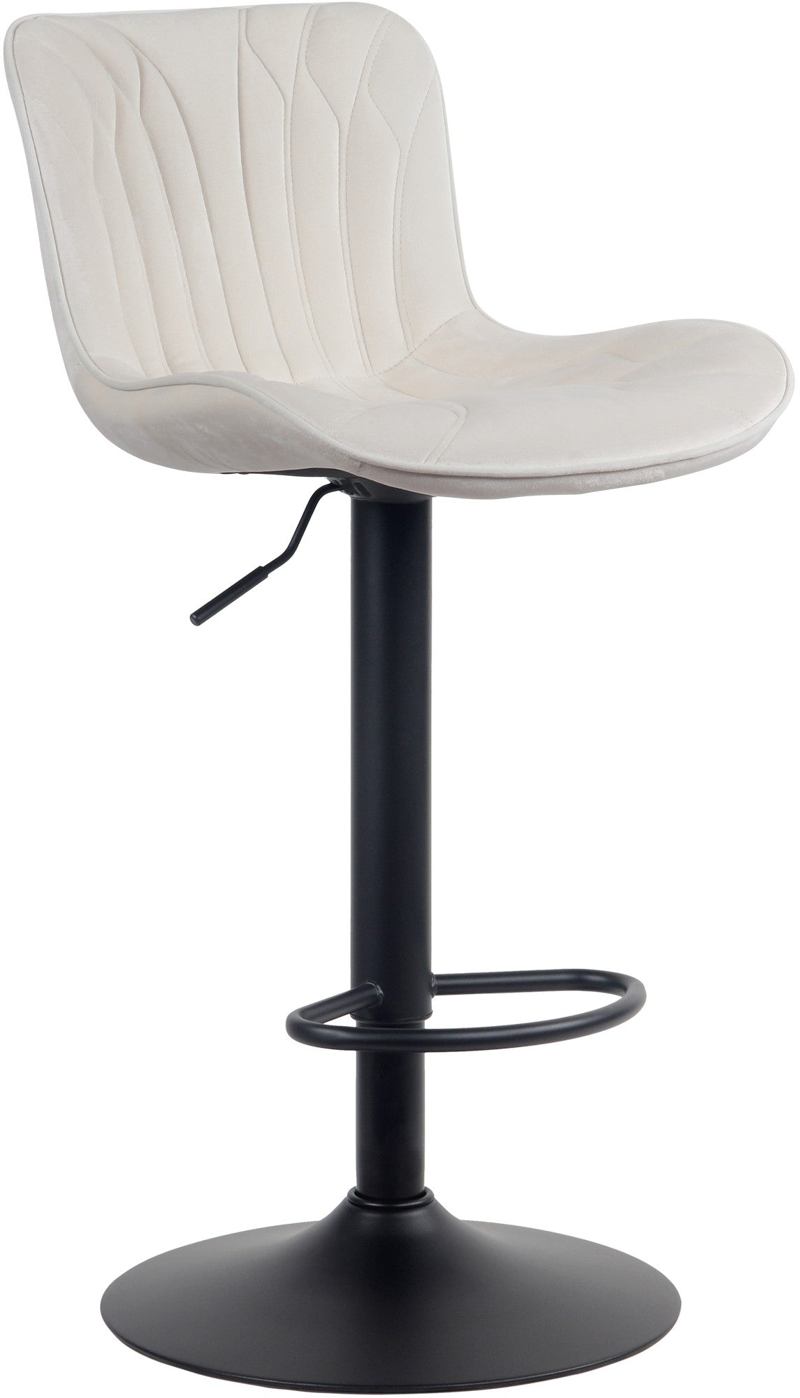 Barkruk - Draaikruk - Hoog zitcomfort, verstelbaar, Robuuste en stijlvolle eyecatcher Kleur crème Materiaal zacht