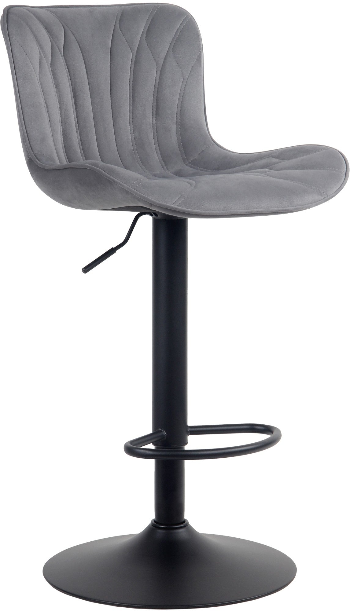 Barkruk - Draaikruk - Hoog zitcomfort, verstelbaar, Robuuste en stijlvolle eyecatcher Kleur donkergrijs Materiaal zacht