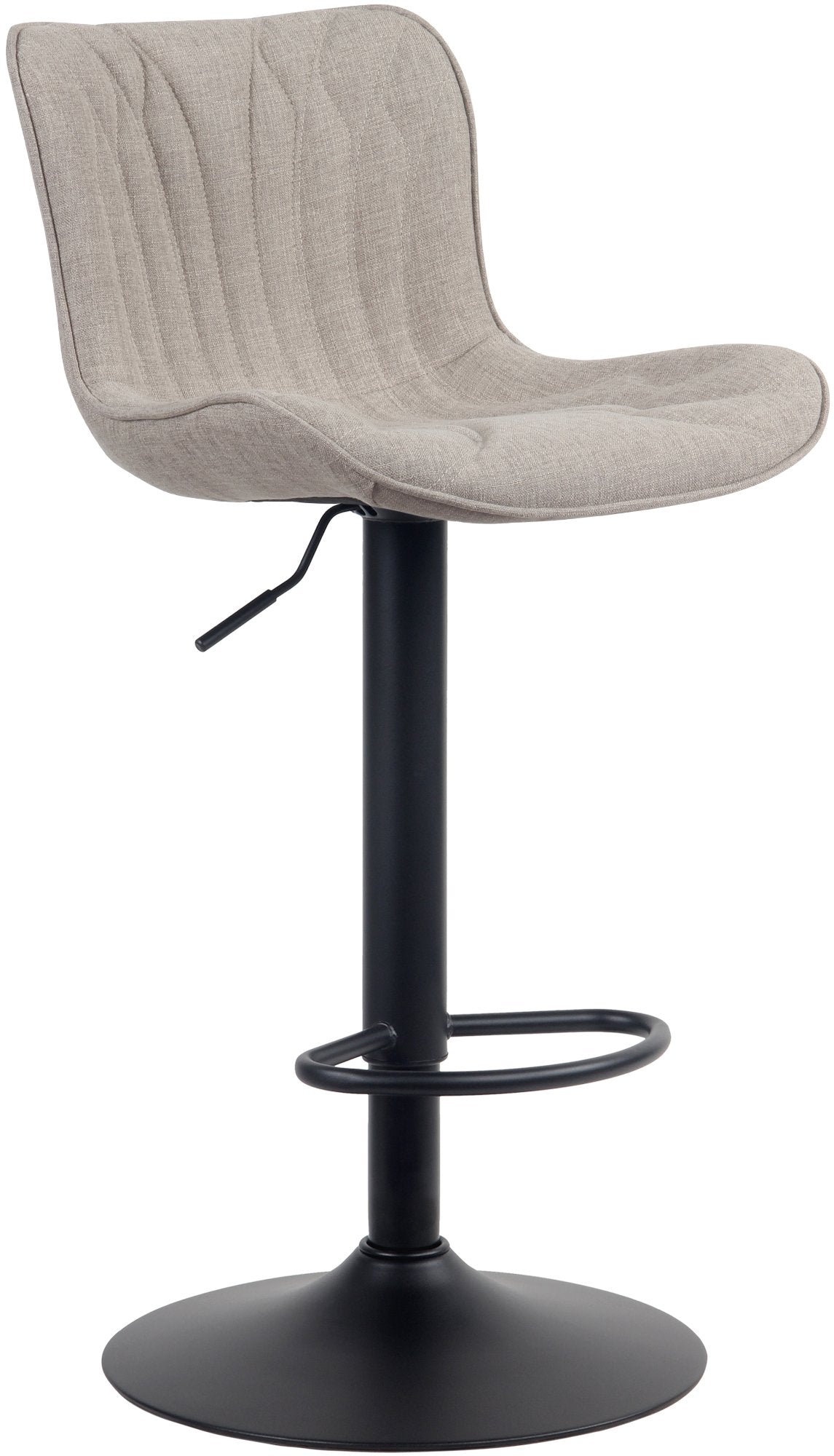 Barkruk - Draaikruk - Hoog zitcomfort, verstelbaar, Robuuste en stijlvolle eyecatcher Kleur taupe Materiaal Stof