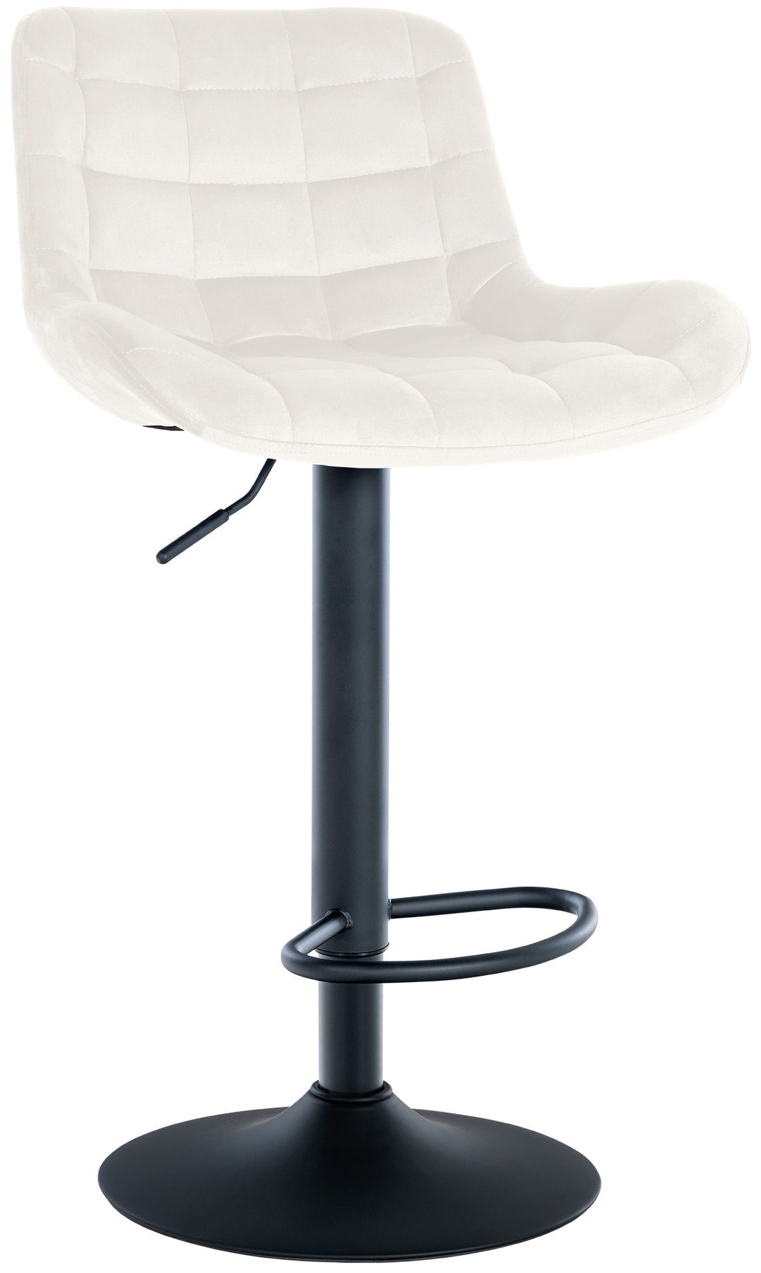 Exclusieve Barkruk - Design Kruk - Comfortabel Zitten met 360° Rotatie en Verstelbare Hoogte Kleur crème