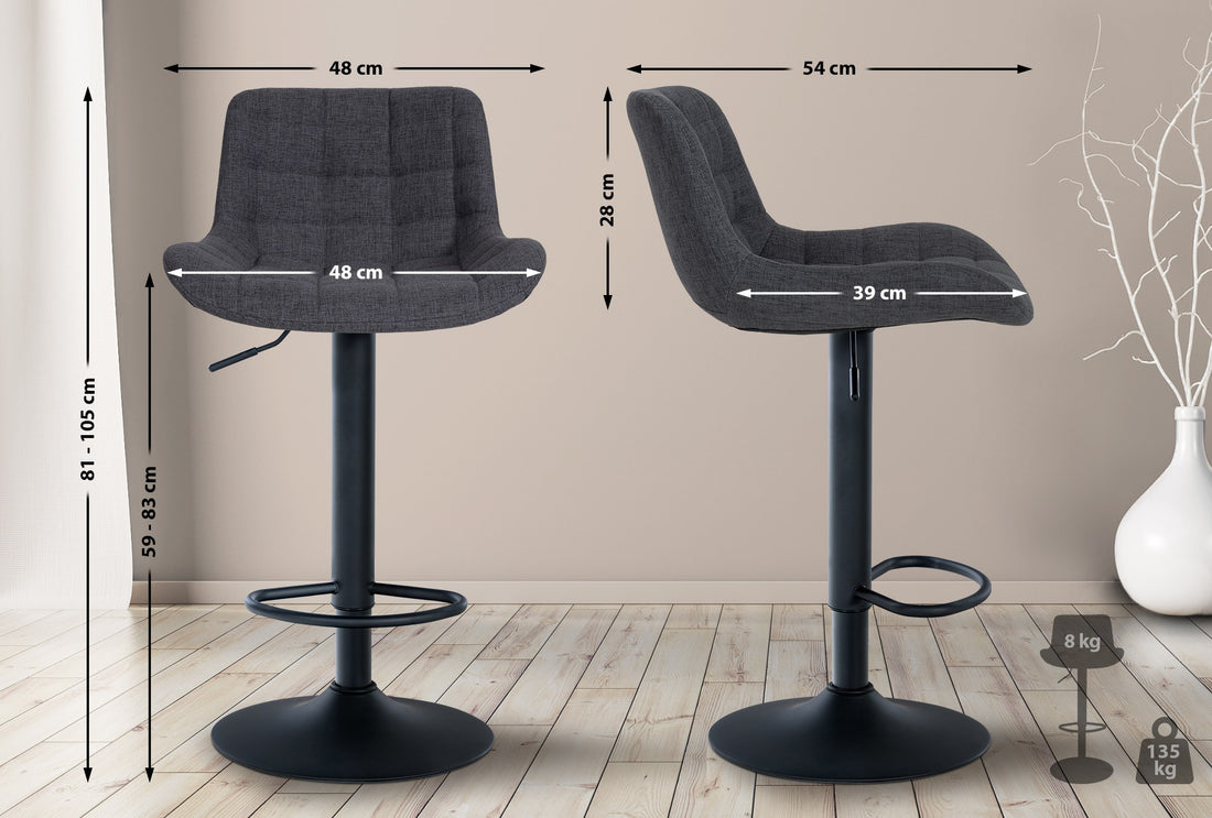 Barkruk, Exclusieve Designkruk, 360° Rotatie & Hoogteverstelling - Moderne Elegantie Kleur zwart