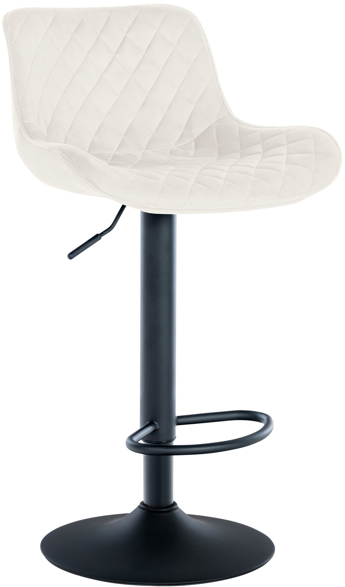 Barkruk met Draaibare Rugleuning - Barstoel - Hoog Comfort, 360° Draaiend Kleur crème